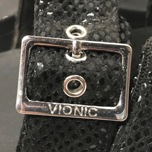 Vionic Black Lizard Rio Platform Slide Sandals - Picture 4 of 16